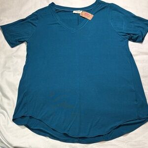 Zenana Teal V-Neck Women's Top Size 2 X NWT